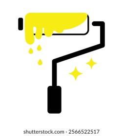 Paint roller icon with flat design eps 10.