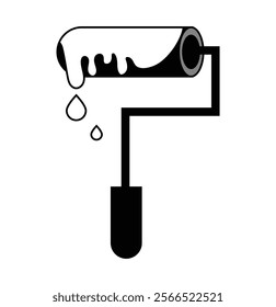 Paint roller icon with flat design eps 10.