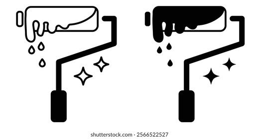 Paint roller icon with flat design eps 10.