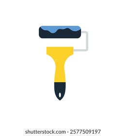 Paint roller icon flat design template