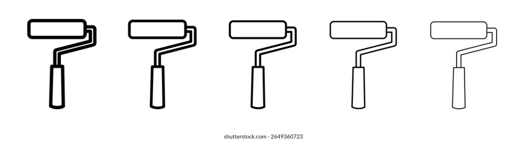 icono de rodillo de pintura Diseño plano sobre fondo aislado