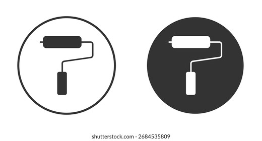 Icono de rodillo de pintura plano. Ilustración aislada símbolo de signo de Vector