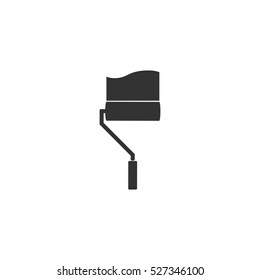 Paint roller icon flat. Illustration isolated vector sign symbol