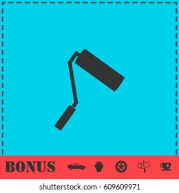 Paint Roller icon flat. Simple vector symbol and bonus icon