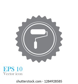Paint Roller Icon. Flat vector illustration. EPS10. grey icon