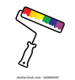 Paint Roller Icon  Gay vector flag or LGBT vector flag sign