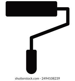 paint roller icon with glyph style