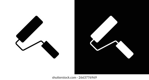 Paint roller icon illustration in flat style. icon template color editable.