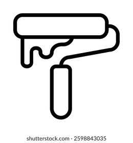 Paint Roller icon illustration in line style. Perfect for website mobile app presentation. Suitable for any user interface and user experience