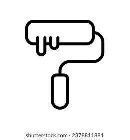 Paint Roller icon isolate white background vector stock illustration