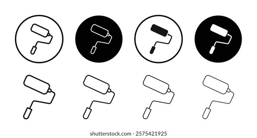 Paint roller icon Isolated flat vector in outline