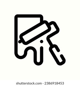 paint roller icon, isolated icon in light background, perfect for website, blog, logo, graphic design, social media, UI, mobile app