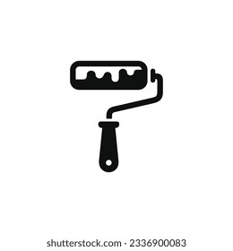 Paint roller icon isolated on white background