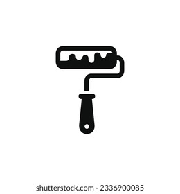 Paint roller icon isolated on white background