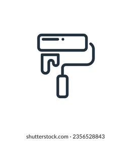Icono de rodillo de pintura aislado en fondo blanco. Símbolo vectorial de rodillo de pintura para diseño web y móvil.