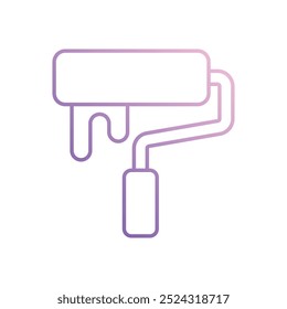 Icono del rodillo de la pintura aislado en un fondo blanco. Ilustración vectorial.