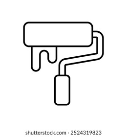 Paint Roller icon isolated on a white background. Vector illustration.