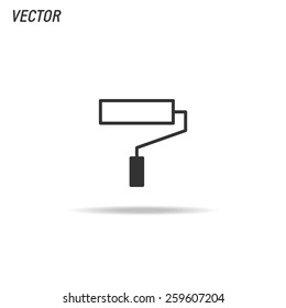 Paint roller icon isolated on white background