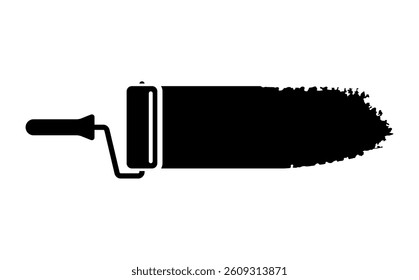 Paint roller icon isolated on white background