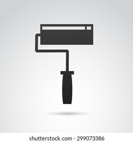 Paint roller icon isolated on white background. Vector art.