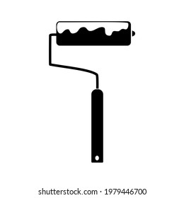 Icono de rodillo de pintura aislado sobre fondo blanco. ilustración vectorial