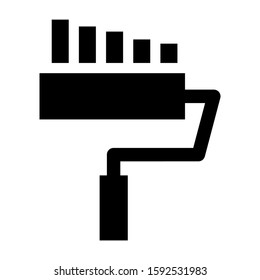 paint roller icon isolated sign symbol vector illustration - high quality black style vector icons
