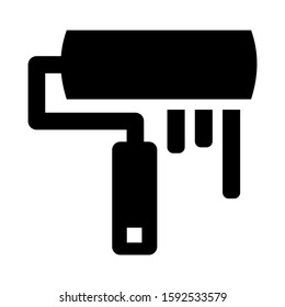 paint roller icon isolated sign symbol vector illustration - high quality black style vector icons
