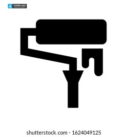 paint roller icon isolated sign symbol vector illustration - high quality black style vector icons
