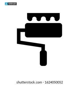 paint roller icon isolated sign symbol vector illustration - high quality black style vector icons

