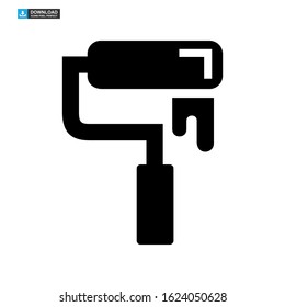 paint roller icon isolated sign symbol vector illustration - high quality black style vector icons
