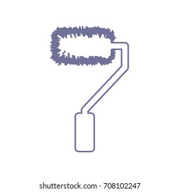 Paint Roller Icon JPG. Vector. Violet linear icon on white background. Isolated.