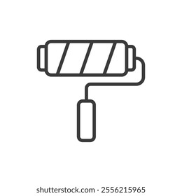 Paint roller, icon in line design. Paint, roller, painting, tool, renovation, decoration, wall on white background vector. Paint roller editable stroke icon