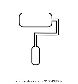 Paint roller icon in line style