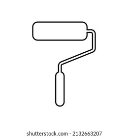 Paint roller icon in line style
