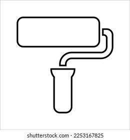 Paint Roller Icon in Line Style