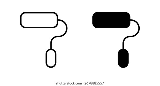 Paint roller icon line style graphic design .editable vectors.