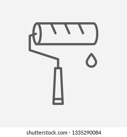 Paint roller icon line symbol. Isolated vector illustration of  icon sign concept for your web site mobile app logo UI design.