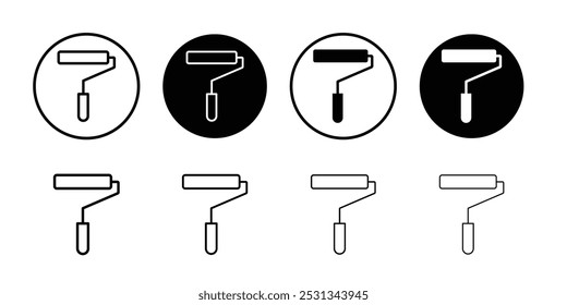 Paint roller icon linear logo isolated