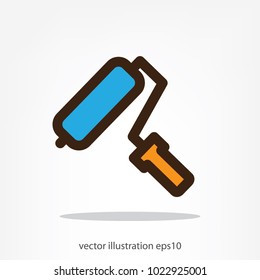 Paint roller icon, linear sign vector illustration of Eps10