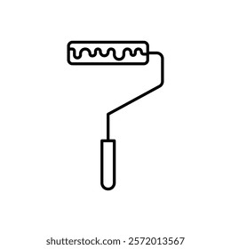 Paint roller icon in liner stroke style