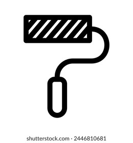 Ilustración vectorial aislada del símbolo del rodillo de la pintura o del logotipo - iconos del vector del estilo negro de la alta calidad

