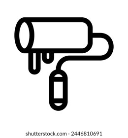 Ilustración vectorial aislada del símbolo del rodillo de la pintura o del logotipo - iconos del vector del estilo negro de la alta calidad
