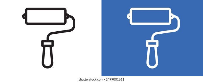 Icono de rodillo de pintura Logotipo Conjunto de signos Vector Esquema