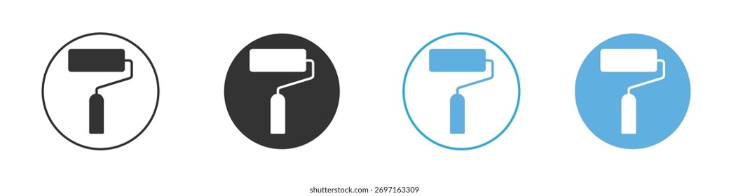 Paint roller icon Logo Template Design set