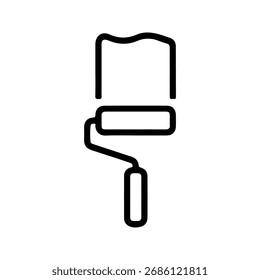 Icono de rodillo de pintura. para concepto móvil y Diseño web sobre fondo blanco