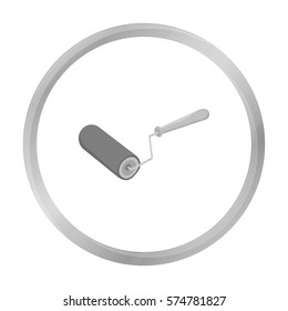Paint roller icon in monochrome style isolated on white background. Build and repair symbol stock vector illustration.