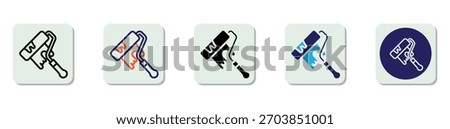 Paint Roller Icon Multi Style Vector Illustration