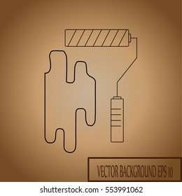 Paint roller icon on the background