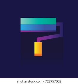Paint Roller Icon. on blue background. vector illustration. logo. Symbols. web
