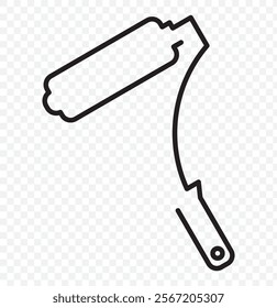 Paint roller icon on light background. Paint symbol. Brush, color, repaint, renovation, interior, worktool, art. Outline, flat and colored style. Flat design.